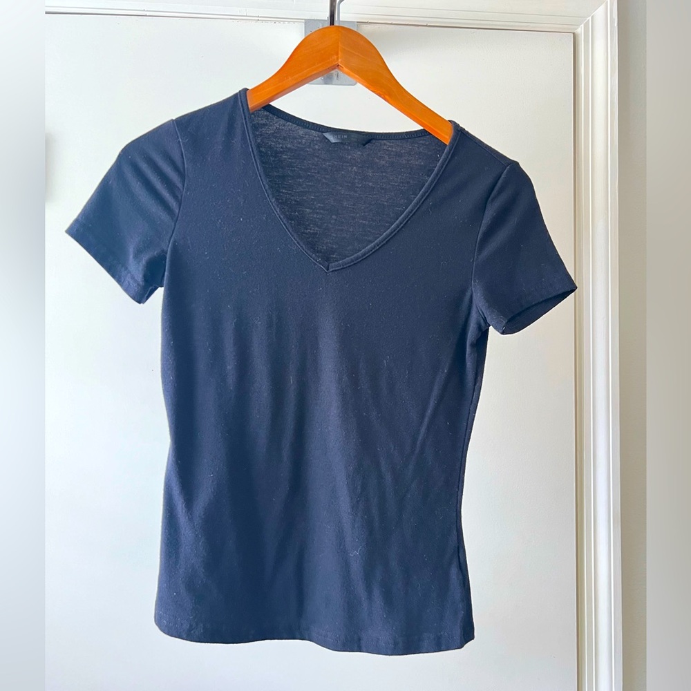 Classic Black Fitted V-Neck Women's Top